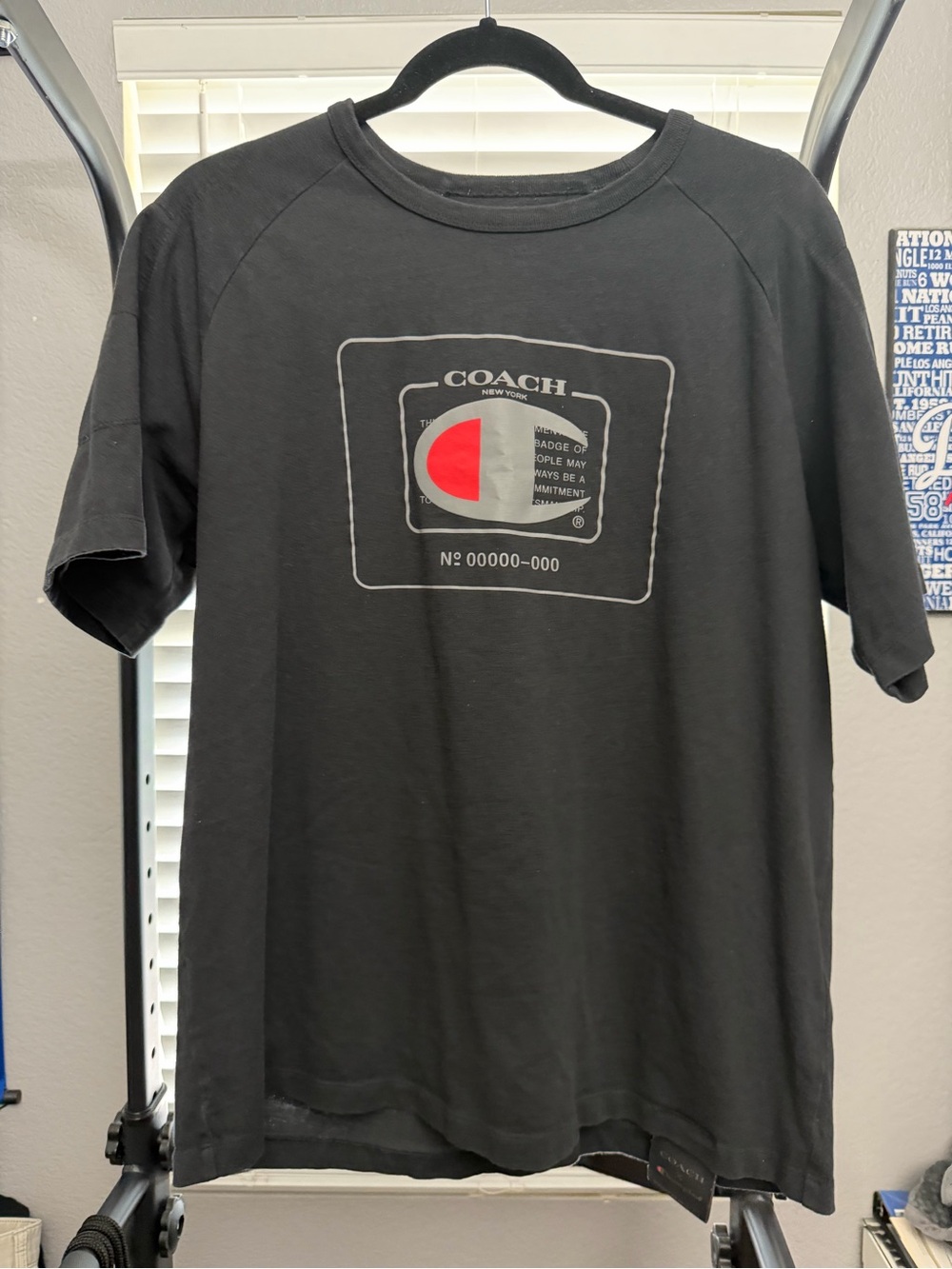 Coach x Champion Men’s Black Logo Graphic T-Shirt Large